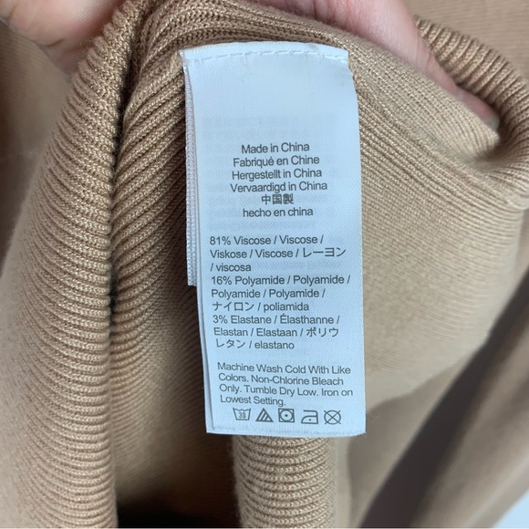 J. Crew Ribbed Tie Front Midi Sweater Dress in Almond - Picture 8 of 8